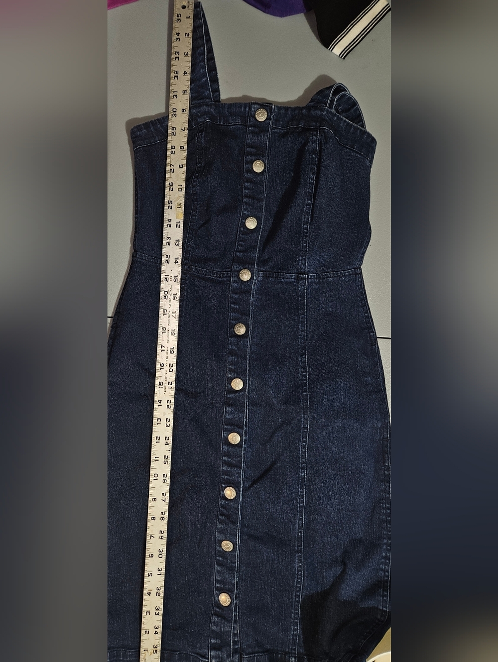 AG Adriano Goldschmied Denim Dress Womens Size Large Blue Snap-Front Stretch - Picture 7 of 14
